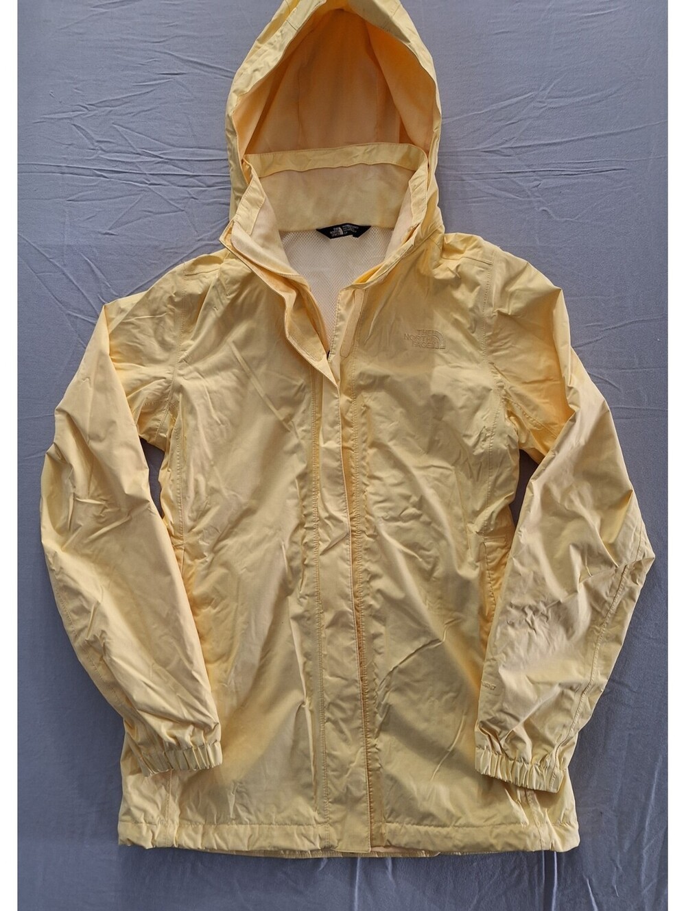 The North Face DryVent Resolve 2 Rain Jacket Yellow Cinch Waist Mesh Small NWOT